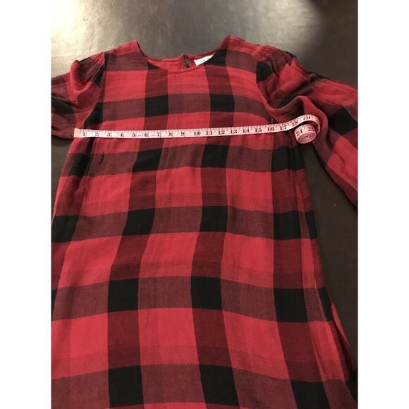 Anthropologie Cloth & Stone Red/Black Buffalo Plaid Dress - Size Medium - Picture 5 of 10